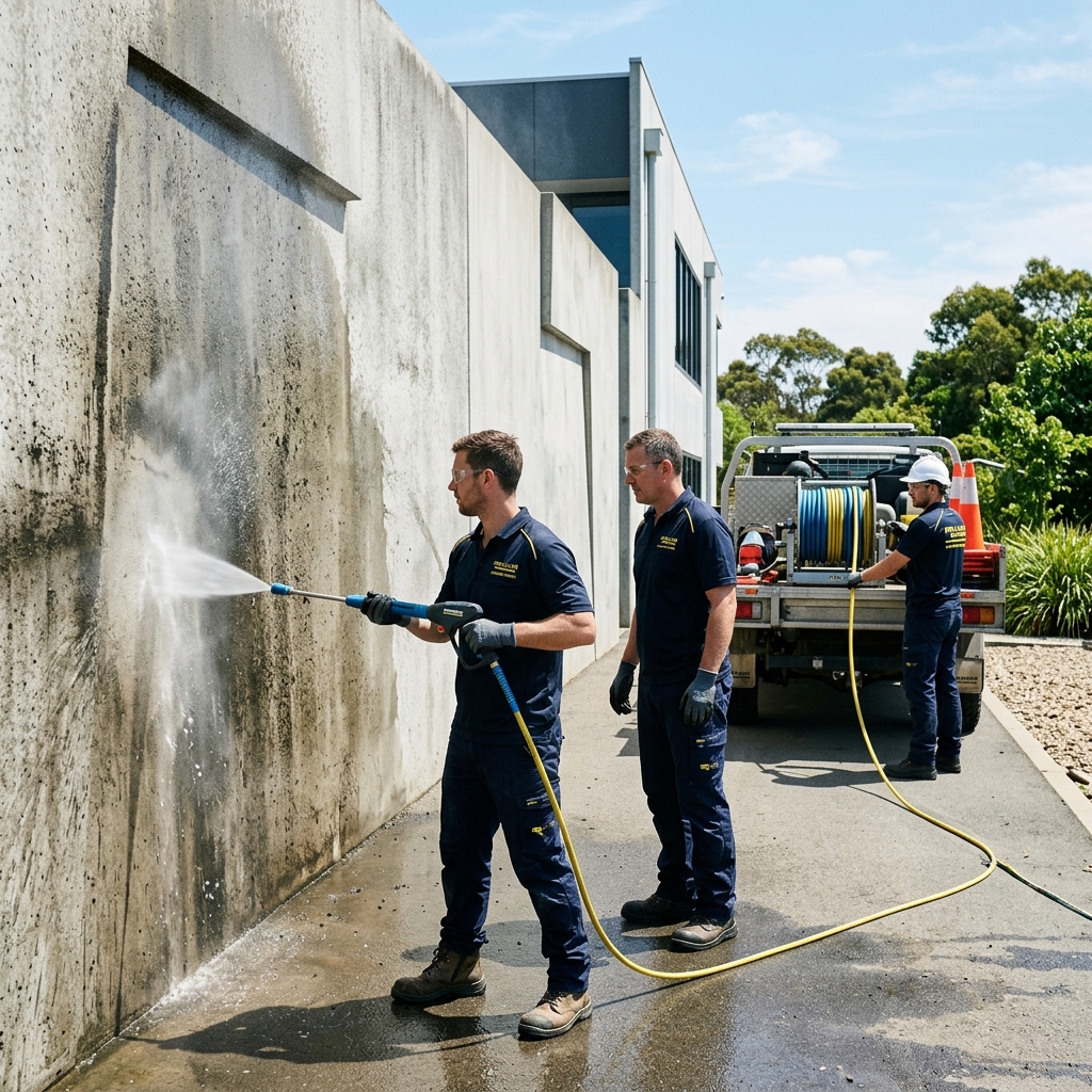 Hydro Forced pressure washing team on site
